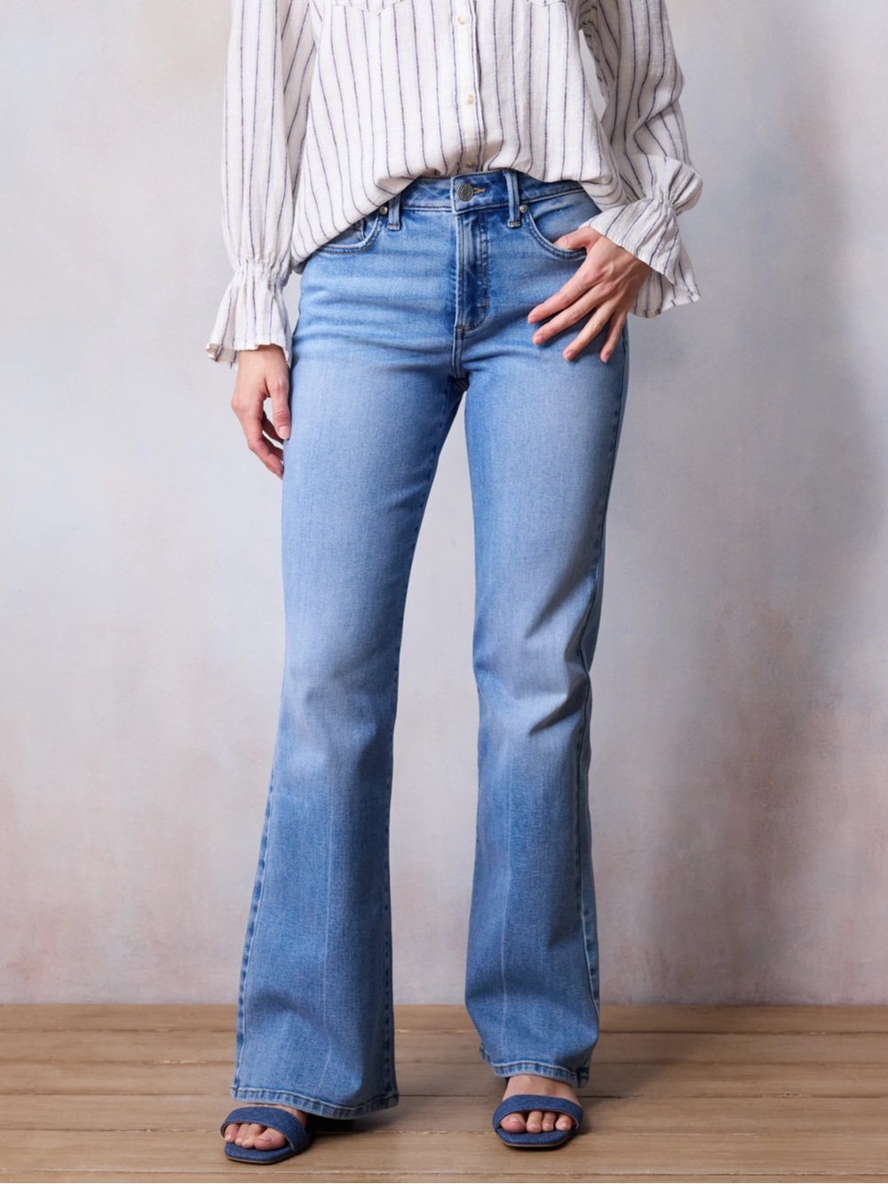 LC Lauren Conrad Light Blue High-Rise Flare Jeans